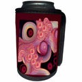 3dRose Jaclinart Abstract Surreal Shells Ocean Wave Beach Sea Island - Abstract red and orange sea foam waves and shells on wine background - Can Cooler Bottle Wrap (cc_27618)
