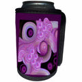 3dRose Jaclinart Abstract Surreal Shells Ocean Wave Beach Sea Island - Abstract purple sea foam waves and shells on purple background - Can Cooler Bottle Wrap (cc_27619)
