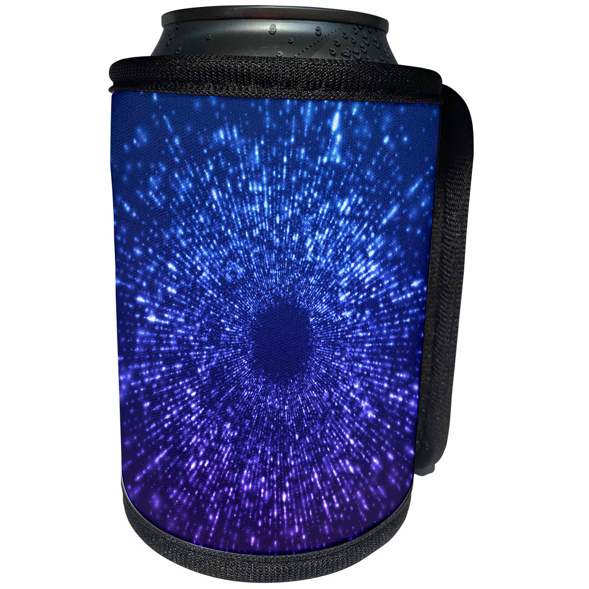 3dRose Andrea Haase Abstract - Blue Space Starburst Abstract Graphic - Can Cooler Bottle Wrap (cc_276207)