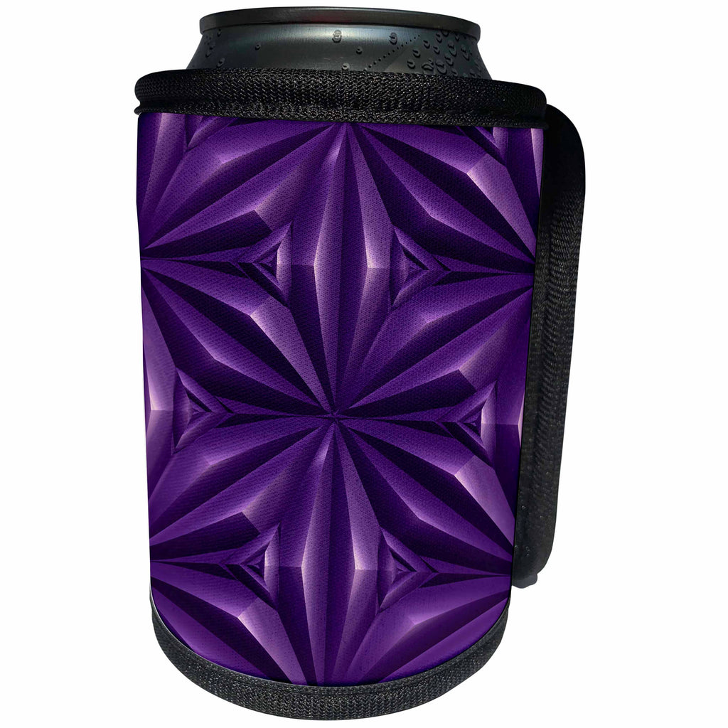 3dRose Andrea Haase Allover Pattern - Image Of Engraved Ornament Surface In Purple - Can Cooler Bottle Wrap (cc_276208)
