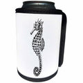 3dRose Andrea Haase Animals Illustration - Vintage Sea Horse Drawing In Black And White - Can Cooler Bottle Wrap (cc_276215)