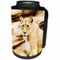 3dRose Andrea Haase Animals Illustration - Lioness Watercolor Illustration In Soft Brown - Can Cooler Bottle Wrap (cc_276219)
