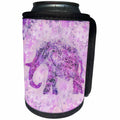 3dRose Andrea Haase Animals Illustration - Floral Elephant Illustration In Soft Purple Pastels - Can Cooler Bottle Wrap (cc_276224)