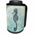 3dRose Andrea Haase Animals Illustration - Vintage Sea Horse Drawing On Blue Background - Can Cooler Bottle Wrap (cc_276227)