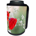 3dRose Andrea Haase Nature Photography - White Parsley With Poppy Flower - Can Cooler Bottle Wrap (cc_276246)