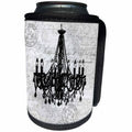 3dRose Andrea Haase Art Illustration - Nostalgic Chandelier Illustration In Light Grey - Can Cooler Bottle Wrap (cc_276280)