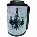3dRose Andrea Haase Art Illustration - Nostalgic Chandelier Illustration In Faded Blue Grey - Can Cooler Bottle Wrap (cc_276281)