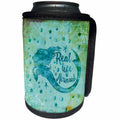 3dRose Andrea Haase Art Illustration - Watercolor Mermaid Illustration With Text Real Life Mermaid - Can Cooler Bottle Wrap (cc_276286)