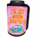 3dRose Andrea Haase Art Illustration - Colorful Enjoy Your Journey Typography With Beetle Car - Can Cooler Bottle Wrap (cc_276311)