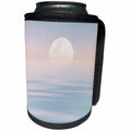 3dRose Andrea Haase Mixed Media Art - Moon Over Calm Sea In Pastel Pink And Blue Colors - Can Cooler Bottle Wrap (cc_276314)