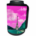3dRose Andrea Haase Mixed Media Art - Surreal Digital Art Of Eiffel Tower In Paris - Can Cooler Bottle Wrap (cc_276315)