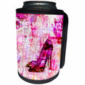 3dRose Andrea Haase Art Illustration - High Heels Illustration With New York Streets Typography - Can Cooler Bottle Wrap (cc_276319)