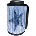 3dRose Andrea Haase Art Illustration - Grunge Star On Old Distressed Wooden Planks - Can Cooler Bottle Wrap (cc_276321)