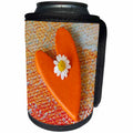 3dRose Andrea Haase Still Life Photography - Orange Heart And Little Daisy Photography - Can Cooler Bottle Wrap (cc_276325)
