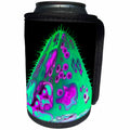 3dRose Jaclinart Surreal Space Aliens Fantasy Psychedelic Zombie Trippy - Surreal sci fi green and purple aliens floating through space on black background - Can Cooler Bottle Wrap (cc_27633)