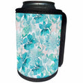 3dRose Andrea Haase Allover Pattern - Turquoise Watercolor Flower Pattern - Can Cooler Bottle Wrap (cc_276335)
