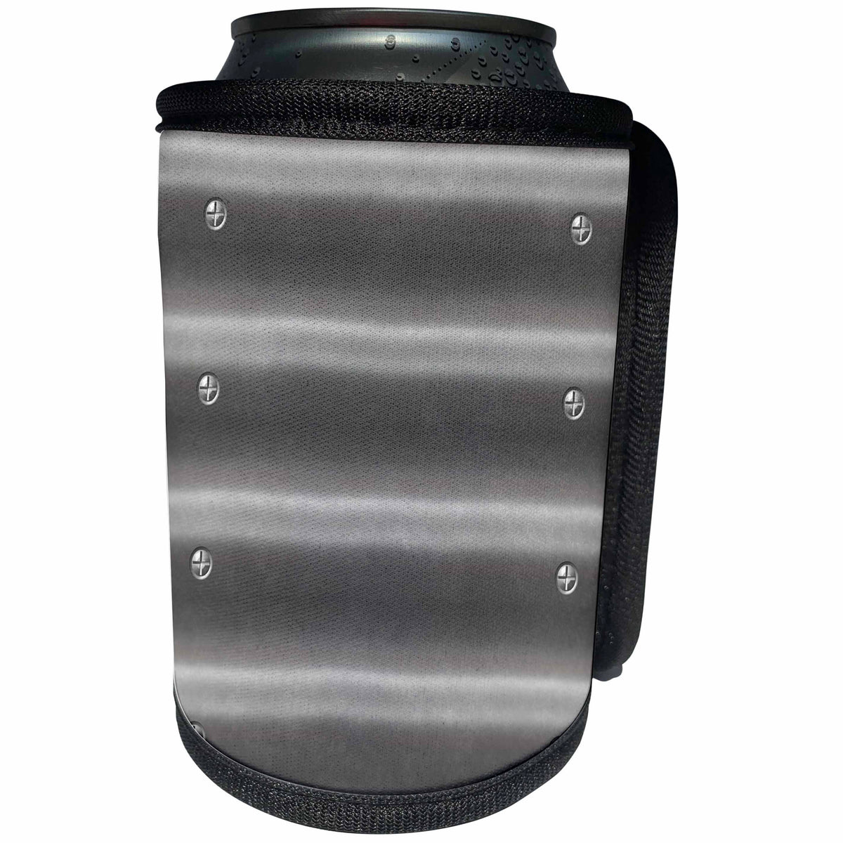 3dRose Andrea Haase Allover Pattern - Corrugated Bleach With Rivets - Can Cooler Bottle Wrap (cc_276337)