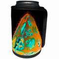 3dRose Jaclinart Surreal Space Aliens Fantasy Psychedelic Zombie Trippy - Surreal sci fi orange and green aliens floating through space on black background - Can Cooler Bottle Wrap (cc_27634)