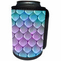3dRose Andrea Haase Allover Pattern - Shiny Pastel Pink And Blue Mermaid Scales - Can Cooler Bottle Wrap (cc_276342)