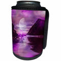 3dRose Andrea Haase Digital Photo Art - Surreal Pink Water Scenery With Full Moon - Can Cooler Bottle Wrap (cc_276344)