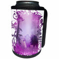 3dRose Andrea Haase Digital Photo Art - Cut Out Of Bear In A Pink Purple Glittering Forest - Can Cooler Bottle Wrap (cc_276347)