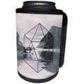 3dRose Andrea Haase Digital Photo Art - Water Scenery With Hexagon Element - Can Cooler Bottle Wrap (cc_276351)
