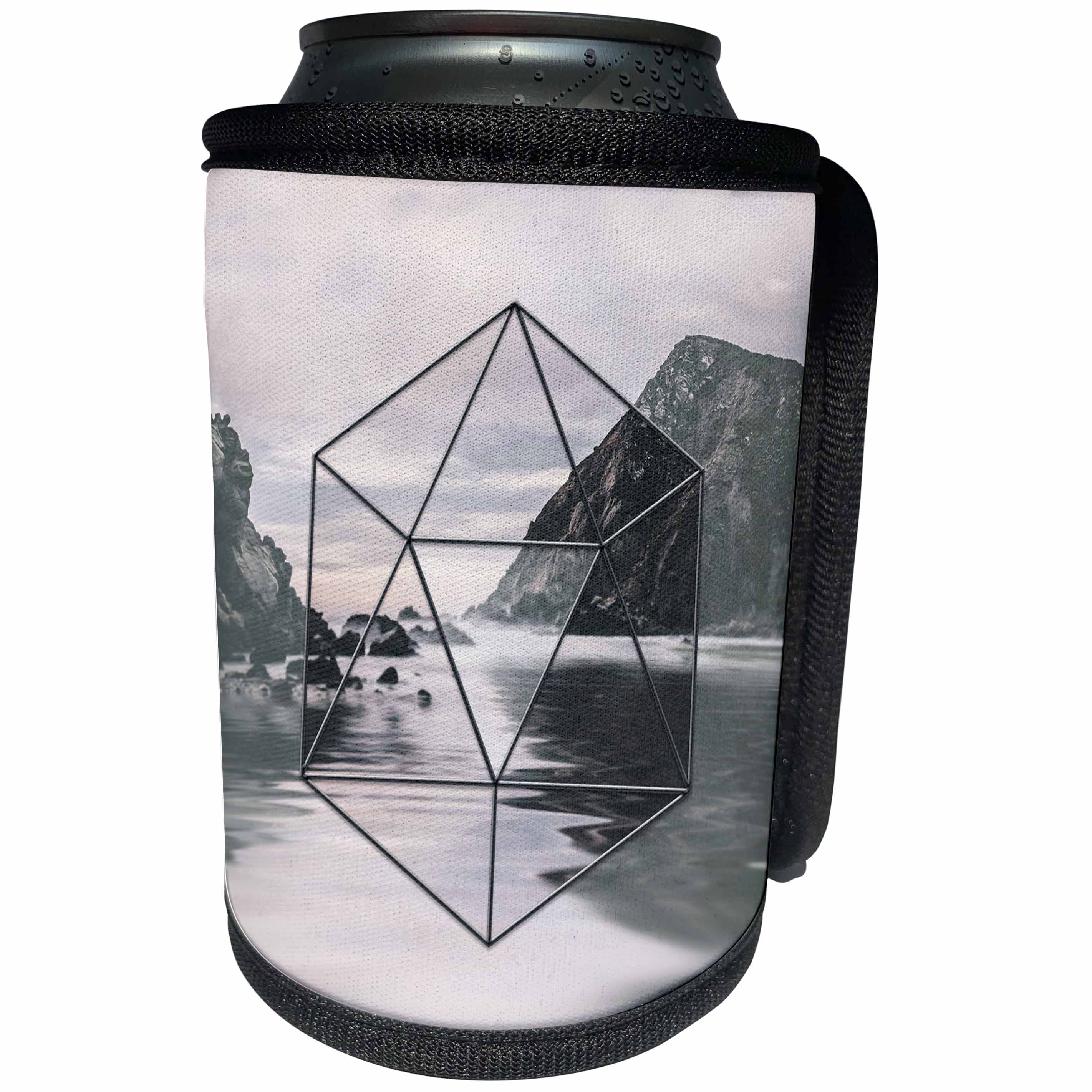 3dRose Andrea Haase Digital Photo Art - Water Scenery With Hexagon Element - Can Cooler Bottle Wrap (cc_276351)