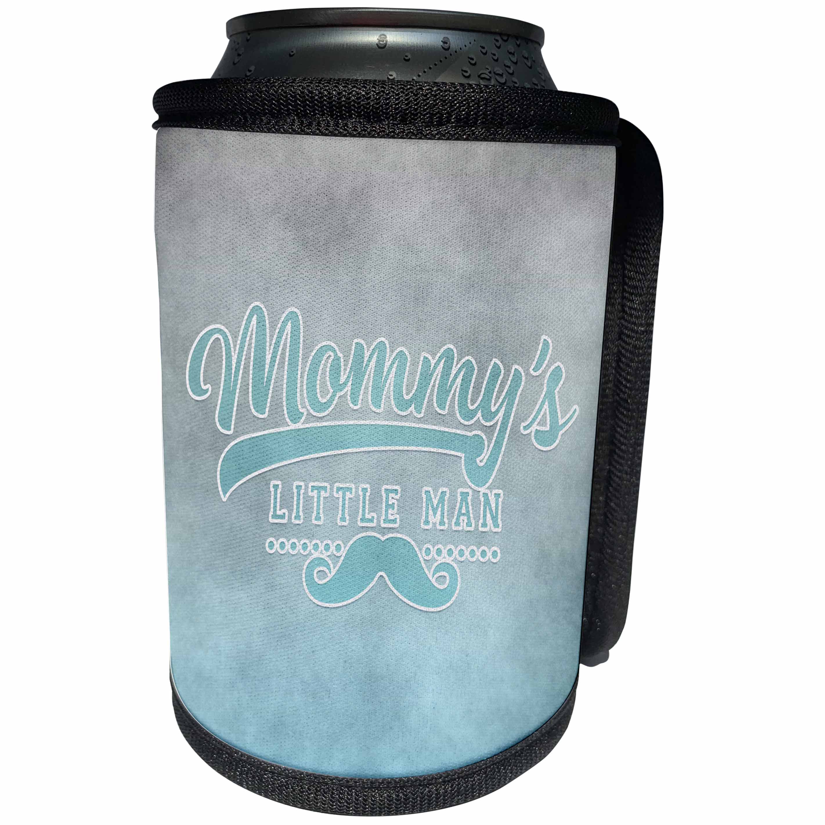3dRose Andrea Haase Inspirational Typography - Mommys Little Boy Blue Watercolor Typography - Can Cooler Bottle Wrap (cc_276352)