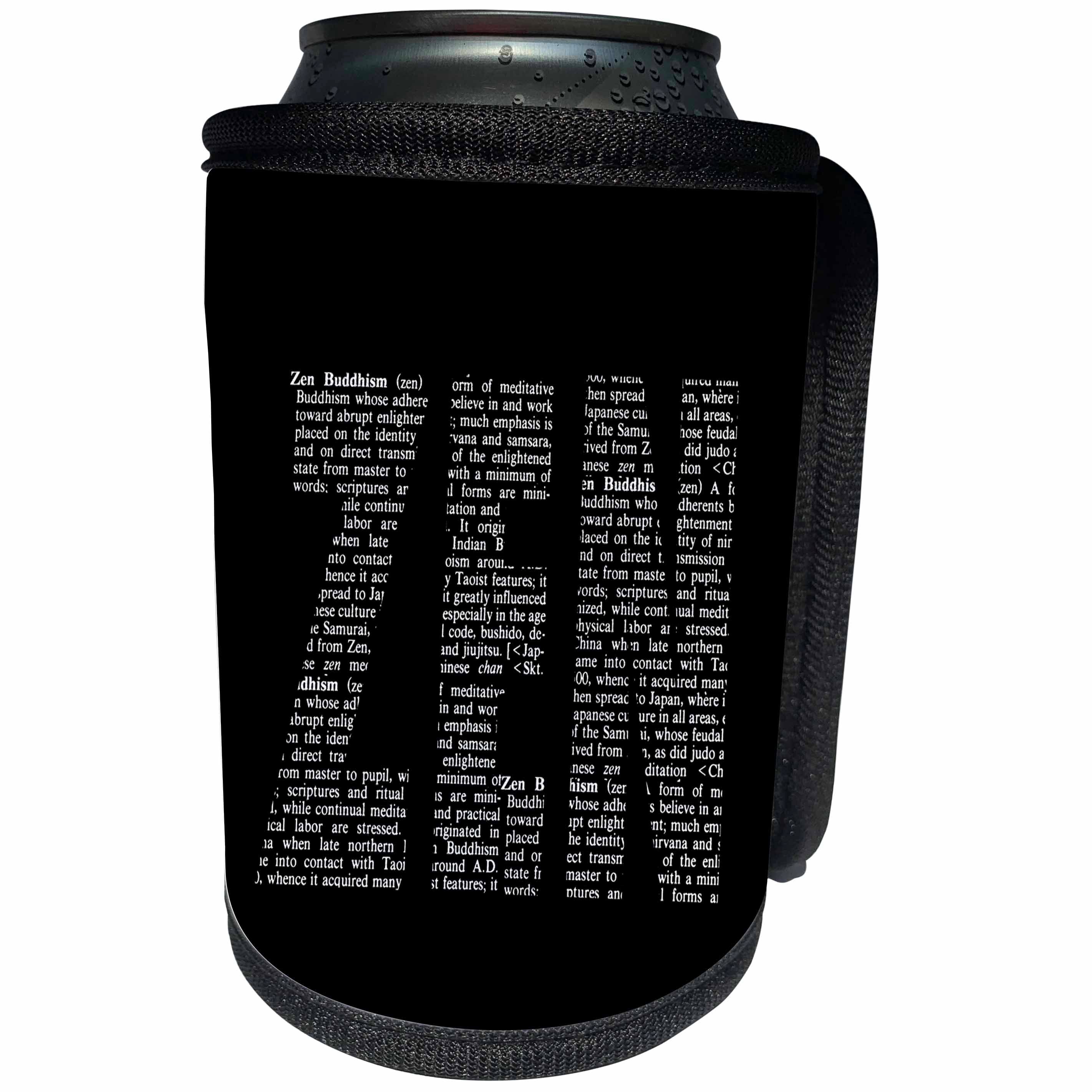 3dRose Andrea Haase Inspirational Typography - Zen Buddhism Definition Word Art - Can Cooler Bottle Wrap (cc_276361)