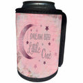 3dRose Andrea Haase Inspirational Typography - Dream Big Little One Pink Glamour Baby Girl Typography Art - Can Cooler Bottle Wrap (cc_276364)