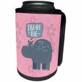 3dRose Andrea Haase Inspirational Typography - Hippo With Motivational Dream Big Quote - Can Cooler Bottle Wrap (cc_276374)