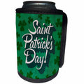 3dRose Andrea Haase Inspirational Typography - St. Patricks Day Typography With Shamrock - Can Cooler Bottle Wrap (cc_276394)