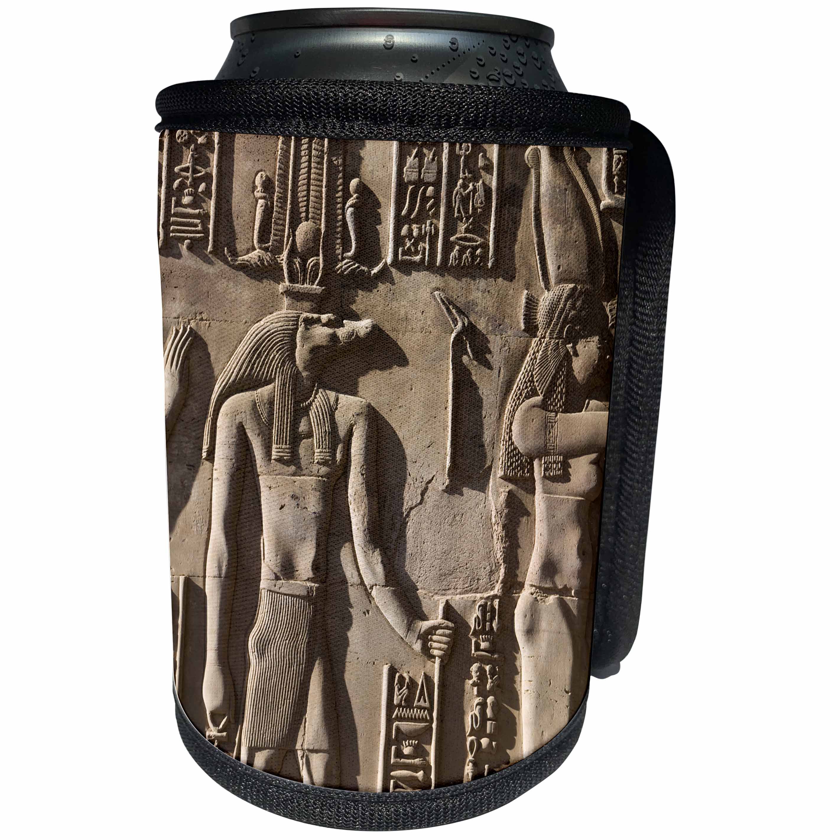 3dRose Can Cooler Bottle Wrap - Danita Delimont Egypt - Hieroglyphics on Pom Ombo Temple Walls