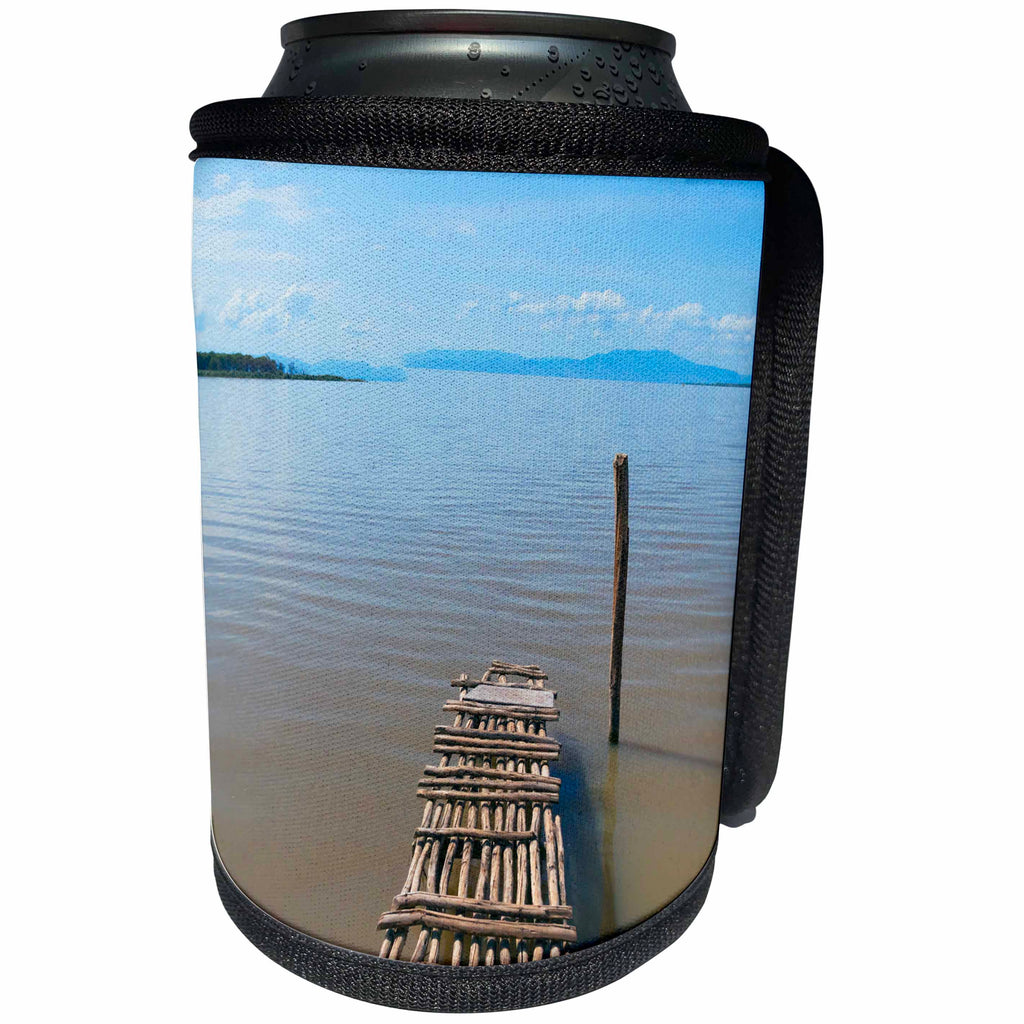 3dRose Danita Delimont - Lakes - Bamboo raft on Lake Shalla, Abijatta Shalla Lakes NP, Ethiopia - Can Cooler Bottle Wrap (cc_276445)