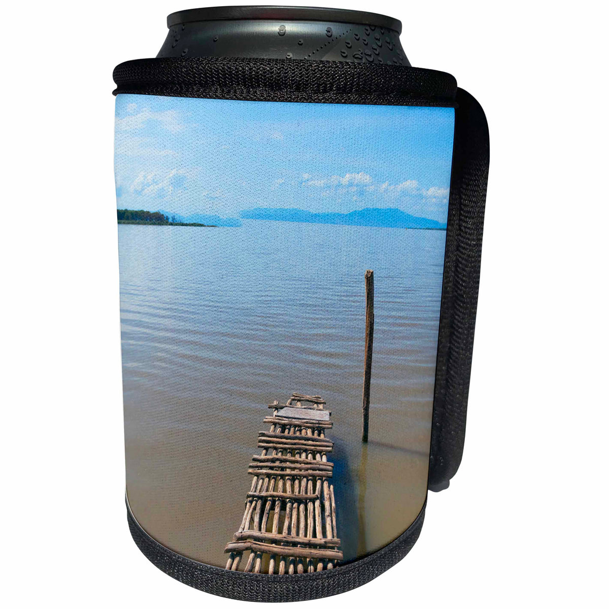 3dRose Danita Delimont - Lakes - Bamboo raft on Lake Shalla, Abijatta Shalla Lakes NP, Ethiopia - Can Cooler Bottle Wrap (cc_276445)