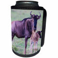3dRose Danita Delimont - Animals - Africa. Tanzania. Wildebeest and baby in Serengeti National park. - Can Cooler Bottle Wrap (cc_276578)