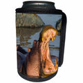 3dRose Danita Delimont - Hippos - Africa. Tanzania. Hippopotamus yawning in Serengeti NP. - Can Cooler Bottle Wrap (cc_276604)