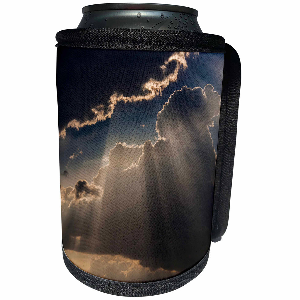 3dRose Danita Delimont - Weather - Sun rays and clouds, Togo, Africa - Can Cooler Bottle Wrap (cc_276610)