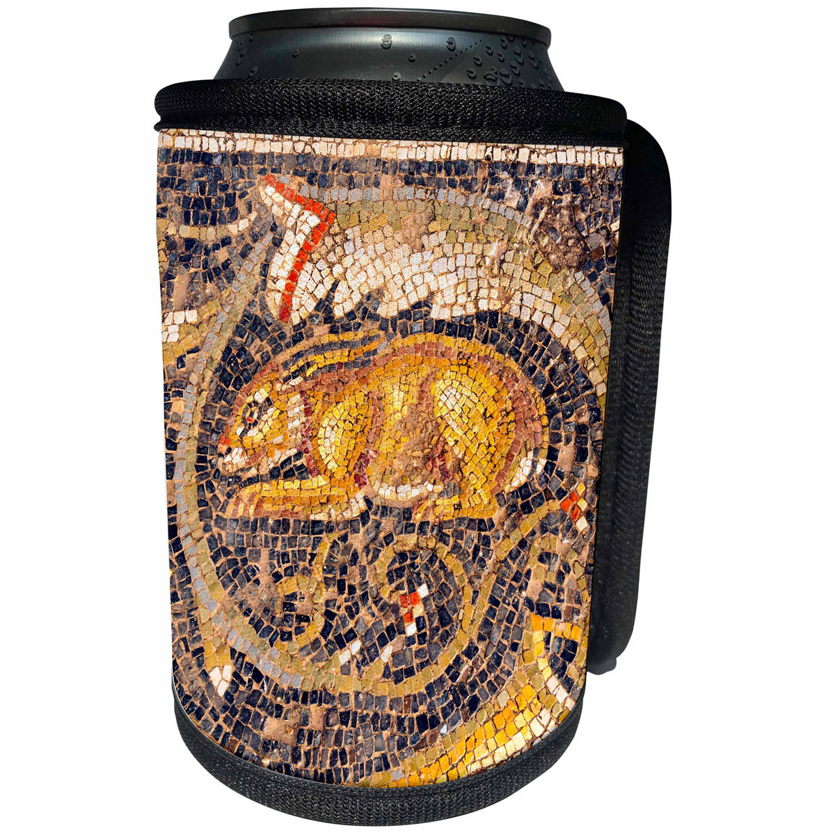 3dRose Danita Delimont - Artwork - Hare Mosaic, New House Of Hunt, Bulla Regia, Tunisia, North Africa - Can Cooler Bottle Wrap (cc_276612)