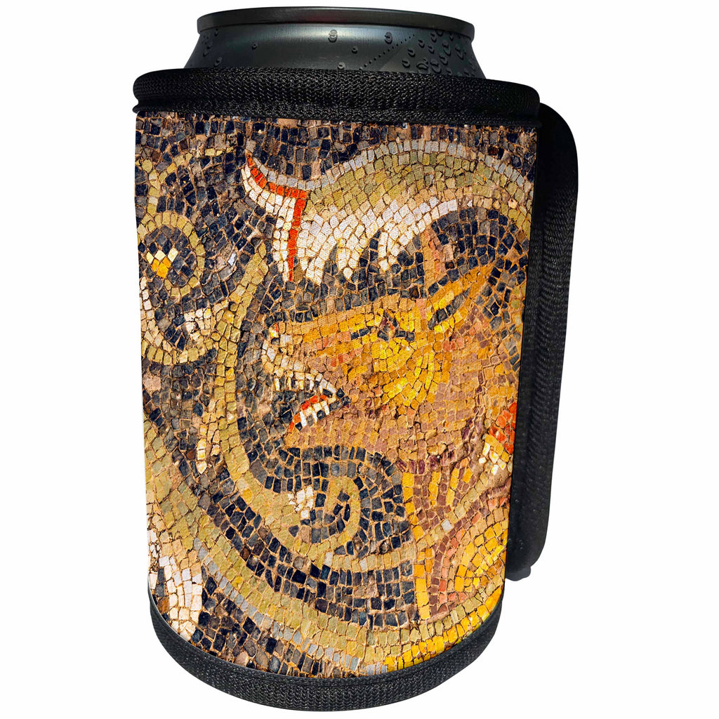 3dRose Danita Delimont - Artwork - Wolf Mosaic, New House Of Hunt, Bulla Regia, Tunisia, North Africa - Can Cooler Bottle Wrap (cc_276613)