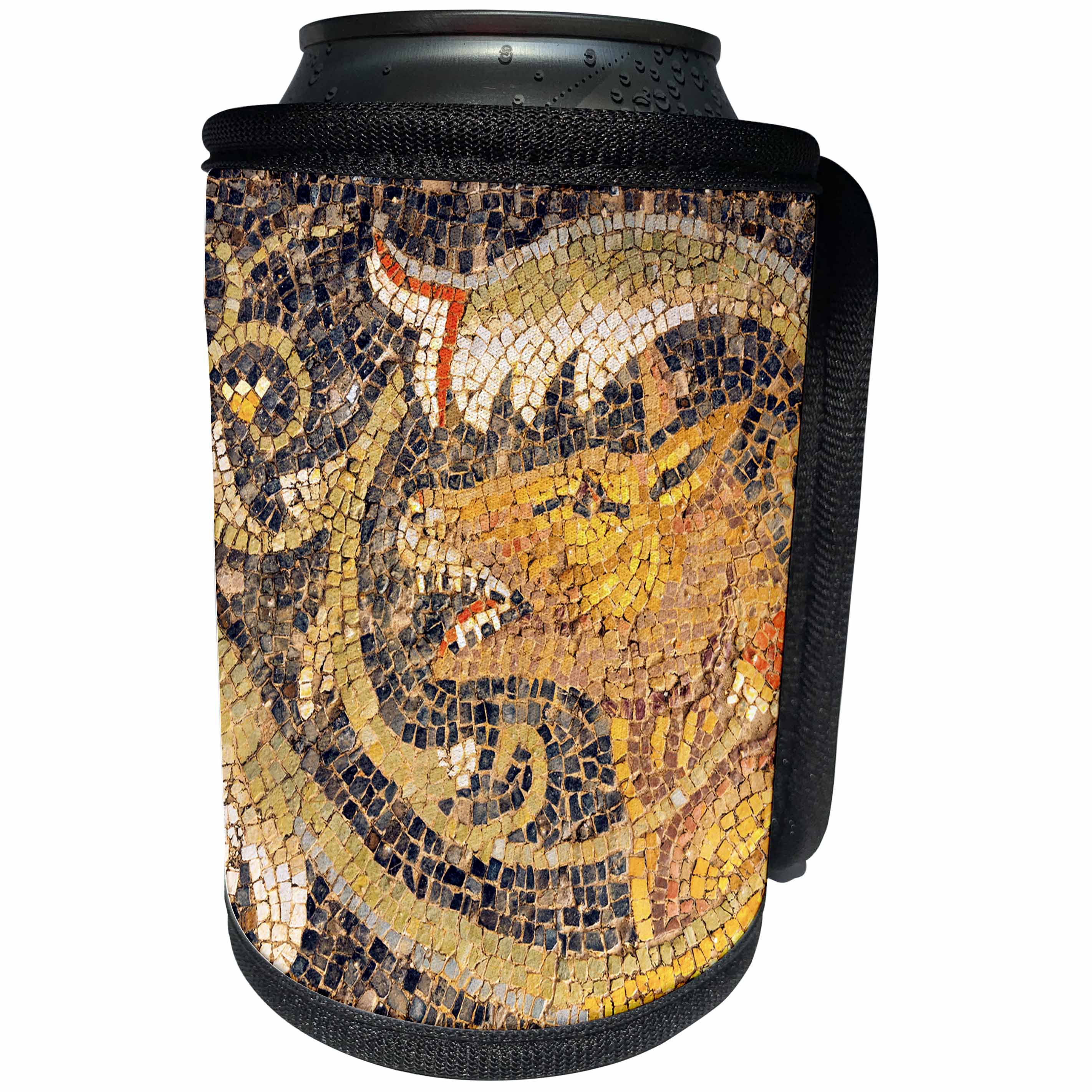 3dRose Danita Delimont - Artwork - Wolf Mosaic, New House Of Hunt, Bulla Regia, Tunisia, North Africa - Can Cooler Bottle Wrap (cc_276613)