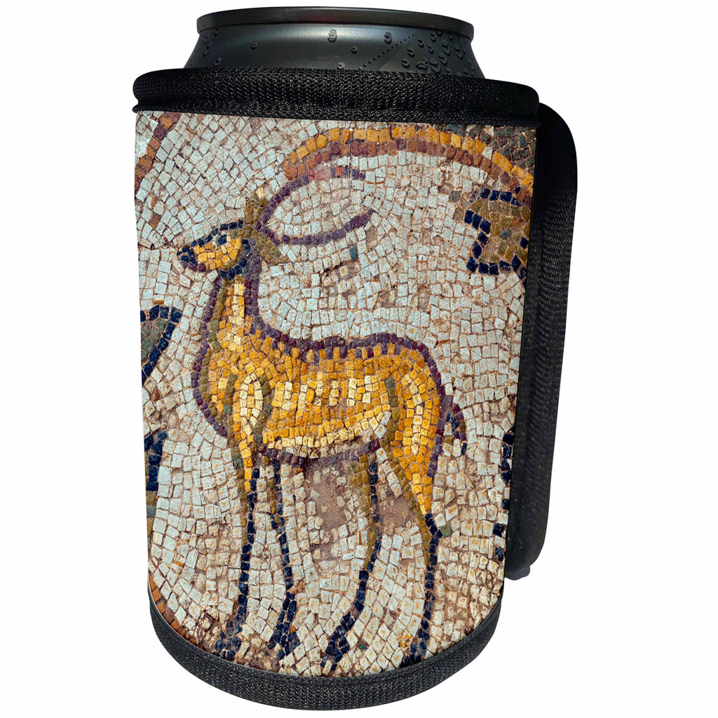 3dRose Danita Delimont - Artwork - Deer mosaic, New House Of Hunt, Bulla Regia, Tunisia, North Africa - Can Cooler Bottle Wrap (cc_276621)