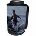3dRose Danita Delimont - Penguins - Gentoo penguin emerging from the ocean, Antarctica - Can Cooler Bottle Wrap (cc_276661)