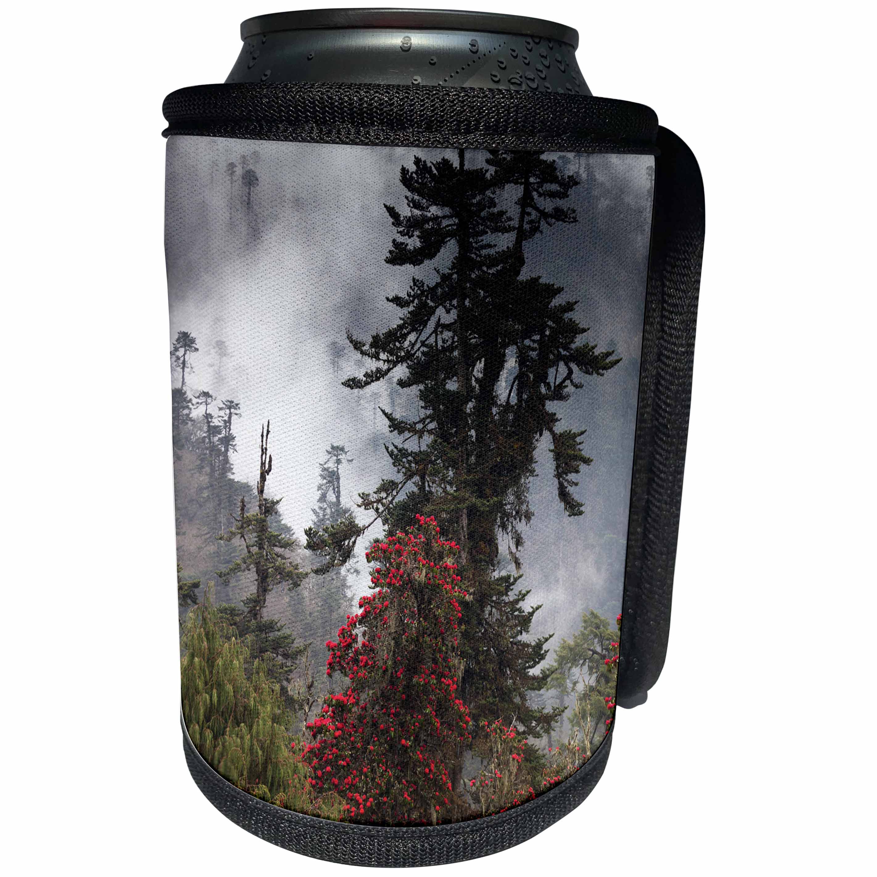 3dRose Danita Delimont - Forests - Rhododendron in bloom in the forests of Paro Valley, Bhutan - Can Cooler Bottle Wrap (cc_276688)