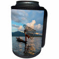 3dRose Danita Delimont - Boats - Intha fisherman rowing boat at sunset, Inle Lake, Shan State, Myanmar - Can Cooler Bottle Wrap (cc_276712)