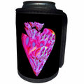 3dRose Jaclinart Surreal Space Alien Fantasy Psychedelic Heart - Surreal sci fi pink and purple alien heart planet floating on a black background - Can Cooler Bottle Wrap (cc_27675)