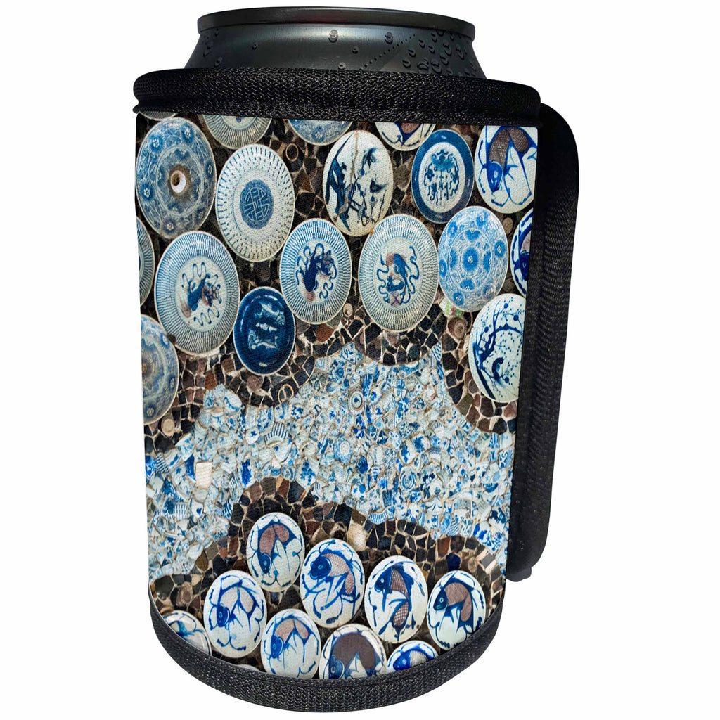 3dRose Danita Delimont - Patterns - Blue and white chinaware in the Porcelain House, Tianjin, China - Can Cooler Bottle Wrap (cc_276758)