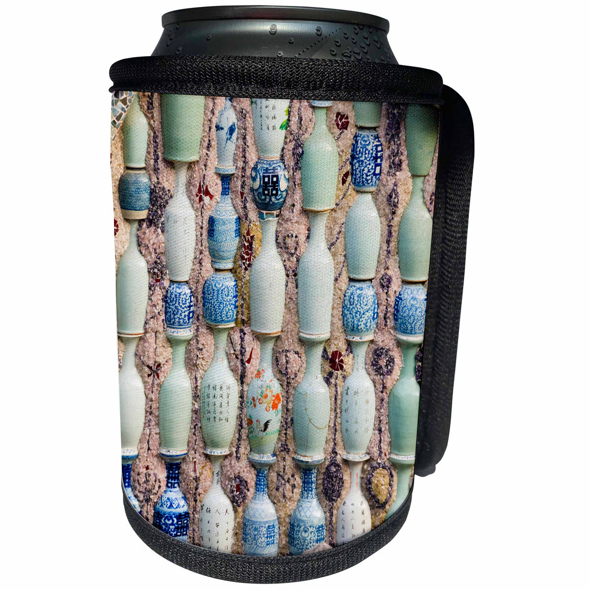 3dRose Danita Delimont - Patterns - Chinaware jugs adorn the Porcelain House, Tianjin, China - Can Cooler Bottle Wrap (cc_276759)