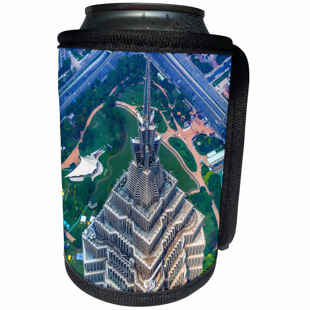 3dRose Danita Delimont - Cities - Jin Mao Tower Skyscraper in Liujiashui District, Shanghai, China. - Can Cooler Bottle Wrap (cc_276768)