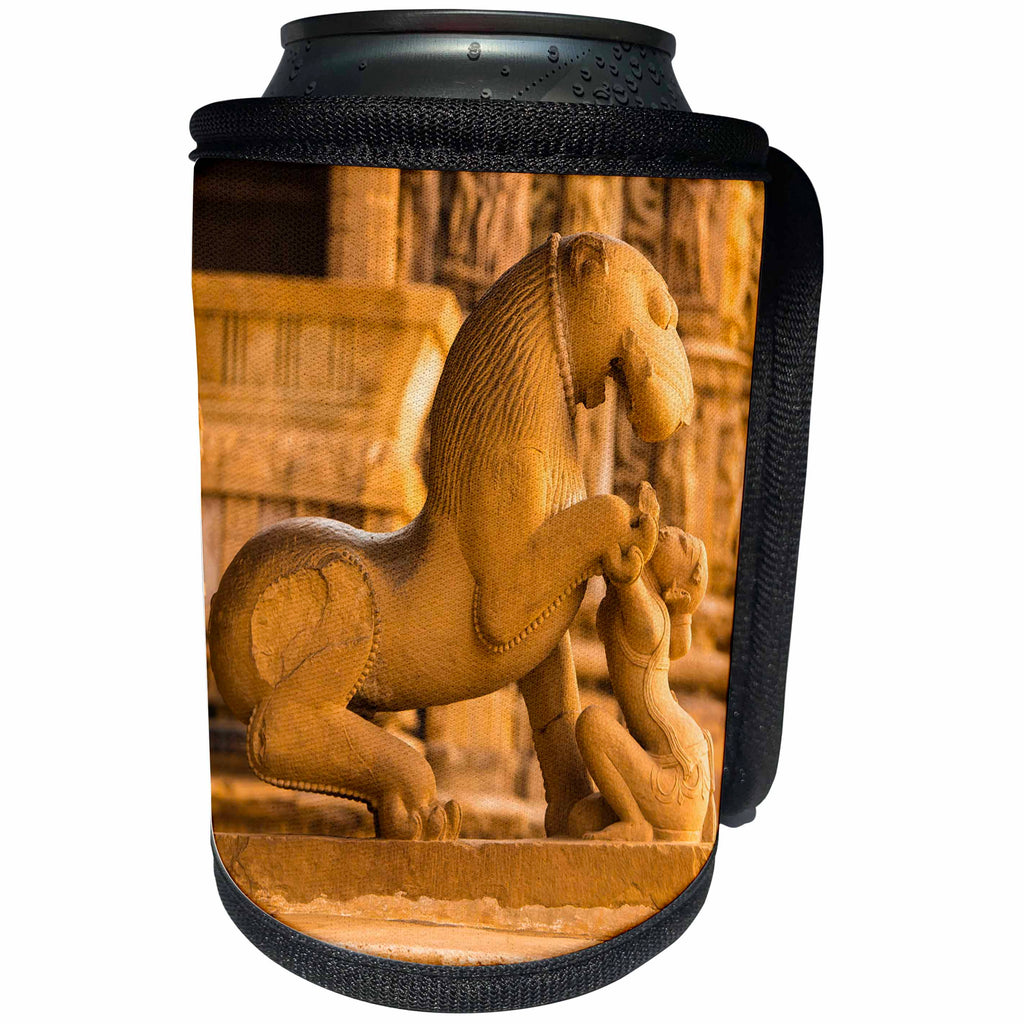 3dRose Danita Delimont - Temples - India. Hindu temples at Khajuraho famous for their erotic carvings. - Can Cooler Bottle Wrap (cc_276795)